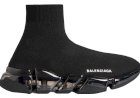 Balenciaga Speed 2.0 Black Recycled Knit with Full Clear Sole